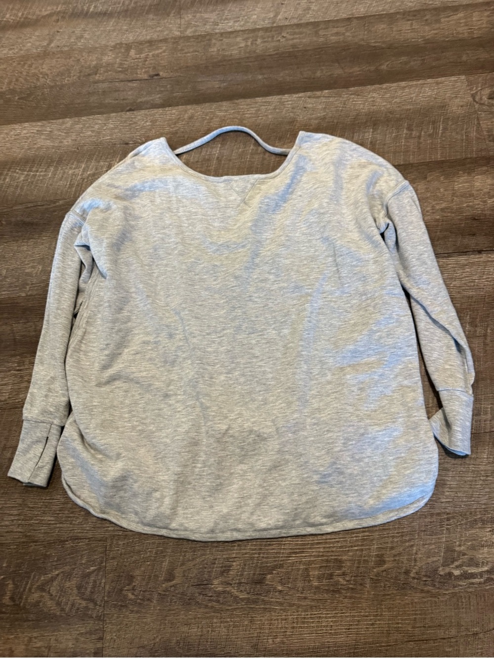Sweaty Betty Light Gray Oversized Long Sleeve Open Back Sweatshirt